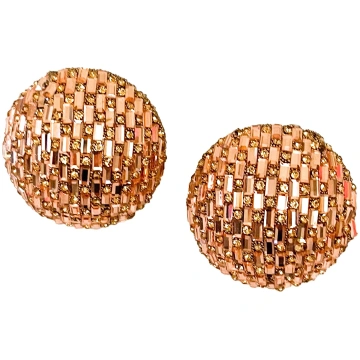 Denise Disco Circle Stud Earrings - Bronze