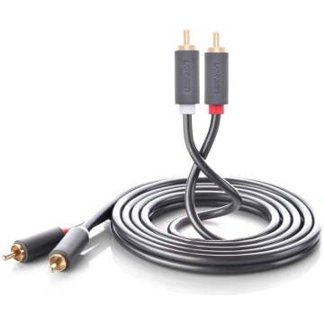 Kabeļa stereo audio kabelis 2 RCA 2x cinch 5m pelē