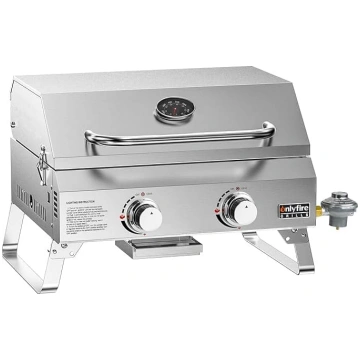 ONLYFIRE GRILLS Galda gāzes grils ar 2 degļiem, iz