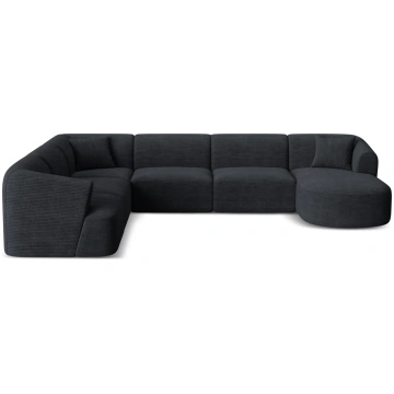 Modular Panoramic Left Corner Sofa, "Campi", 7 Sea