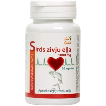 APTIEKAS PRODUKCIJA Sirds zivju eļļa mīkstā želatī