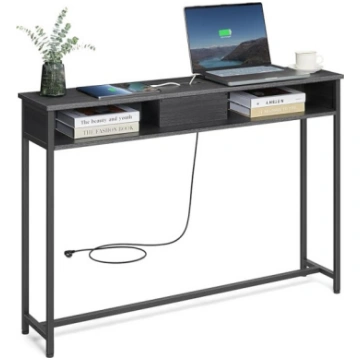 VASAGLE Console Table with Sockets, Side Table wit