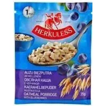 Herkuless ā/p auzu pārslu biezputra ar melleņu gab