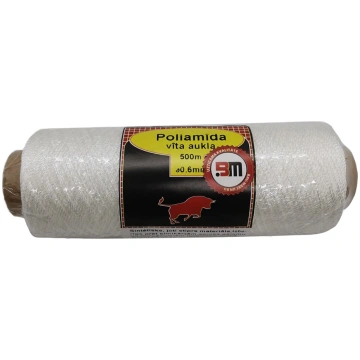 Poliamīda aukla Bau-Mart vīta, 0.6 mm, 500 m, balt
