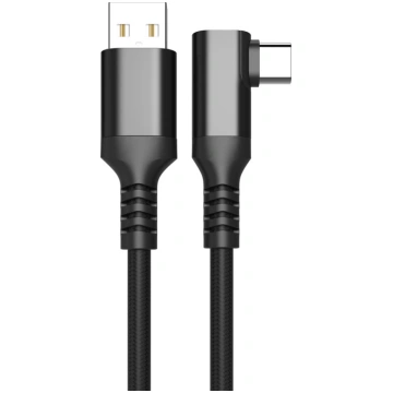 Fuj:tech USB-C to USB-A cable, 1 m, 90° angle, bla