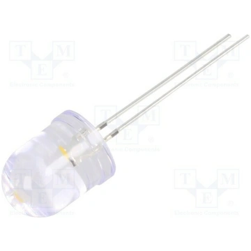 LED; white warm; 10mm; 30°; Front: convex; 2.5÷5VD