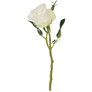 Mākslīgie ziedi, roze, balta krās., 35 cm