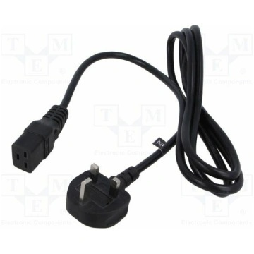 Cable; 3x1.5mm2; BS 1363 (G) plug,IEC C19 female; 