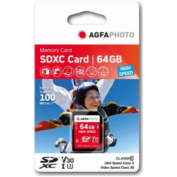 AgfaPhoto Agfa SD SDXC 64 GB Class 10 UHS-I/U1 V30