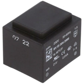 Transformer: encapsulated; 2.6VA; 230VAC; 21V; 123
