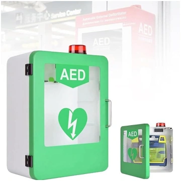 AED defibrilatora sienas skapis, sirds defibrilāci