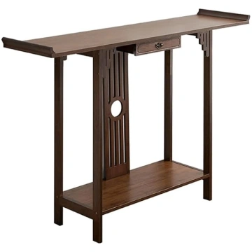 Country Style Wooden Console Table with Drawers, N