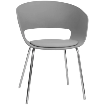 Indoor armchair TESR Chromed metal frame, polyprop
