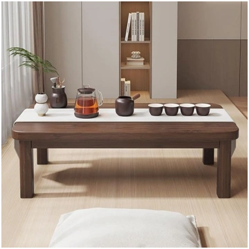Solid Wood Coffee Table Bamboo Tray Table for Bed 