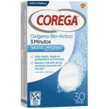 Corega Aktīvais Skābeklis 3 Minūtes 30 Tabletes