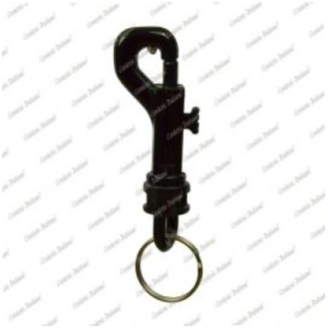 Moschettone portachiavi con anello, 2 pz, nero