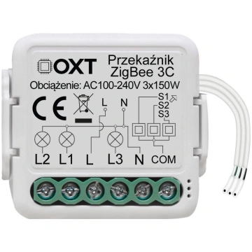 OXT mini releja modulis 3 ķēdes ZigBee TUYA (T263)