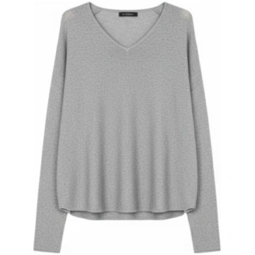 Halfpast8 Maglia Scollo V Viscosa Grigio