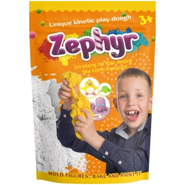 Zephyr 300 g - kinētiskais zefīra plastilīns (balt