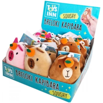 Stnux Breloki kapibara squishy mix display 12 sztu