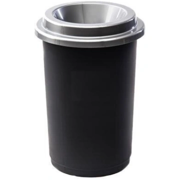 Atkritumu urna, melna ar pelēku vāku, 50 l