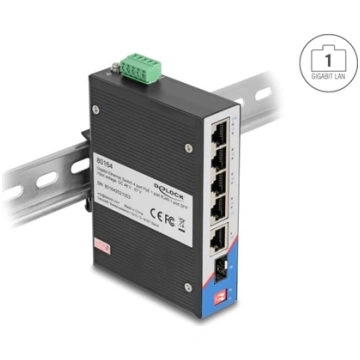 Delock Industrial Gigabit Ethernet Switch 4 Port P