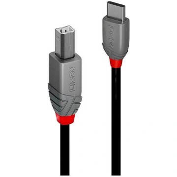 Lindy 2m USB 2.0 Type C To B Cable, Anthra Line
