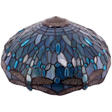 Tiffany abažūrs 16" ezera zilais vitrāžas stikls D