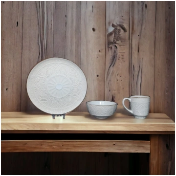 Dinnerware set SALSA | white | ceramic | 3PCS. (SA