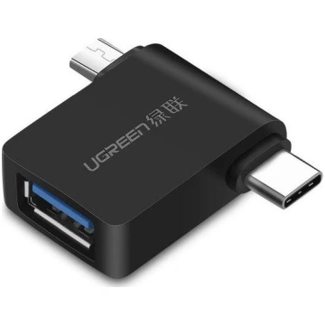 Adapter USB Ugreen MicroUSB - USB-A + USB-C Czarny