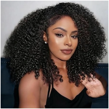 Kinky Curly Half parūka Cilvēku matu parūka Sievie