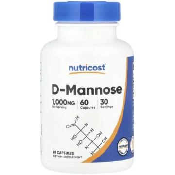 Nutricost, D-Mannose, 60 Capsules (500 mg per Caps