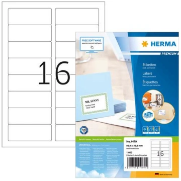 Herma Address stickers. A4 white, 88.9x33.8 mm pap
