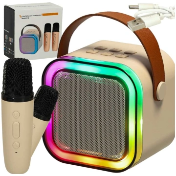 Karaoke komplekts 2 mikrofoni + portatīvais skaļru