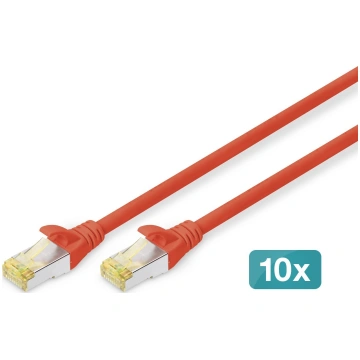 DIGITUS CAT 6A S/FTP Patchkabel, 10 Stück, 2m, rot
