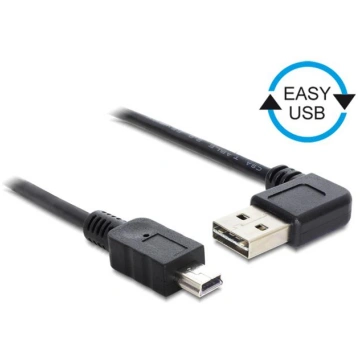 Mini USB 2.0 AM-BM 0.5m black angle left/right-USB