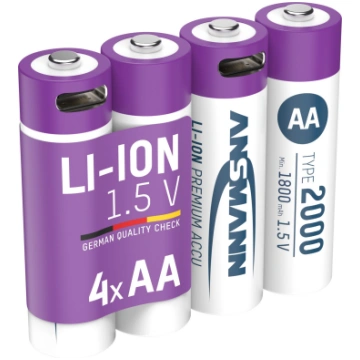 Uzlādējamās baterijas AA 1.5V 2000mAh (Li-Ion 3.26