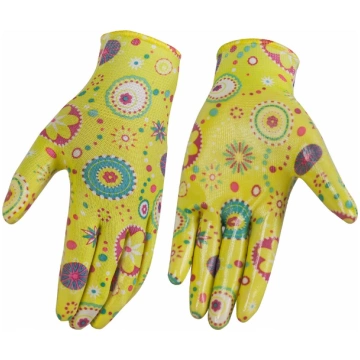 Cimdi poliestera, ar nitrila pārklājumu, 7. izmērs