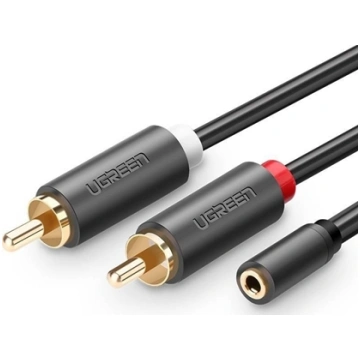 Kabel Ugreen Jack 3.5mm - RCA (Cinch) x2 2m czarny