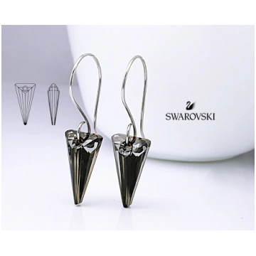 AUSKARI AR SWAROVSKI KRISTĀLIEM SUDRABA Eksimanta.