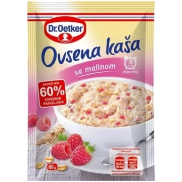 Auzu pārslu putra Dr. Oetker 60 g ar aveņu garšu –