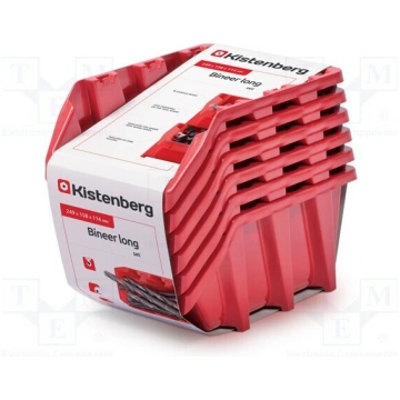 Container: cuvette; red; long; 249x158x114mm; 6pcs