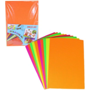Gofrētais kartons, A4, 10gab, neon Mix