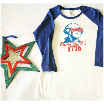 Party Like It's 1776, Baseball Tee - MED
