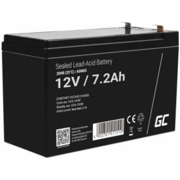 Akumulators Green Cell AGM VRLA 12V 7.2Ah (AGM05)
