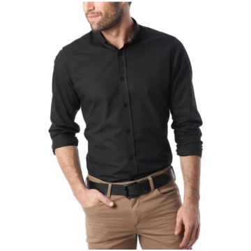 Vīriešu krekls Slim fit, balts vai melns ar garām 