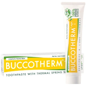Buccotherm aizsargājošā zobu pasta ar citronu un e