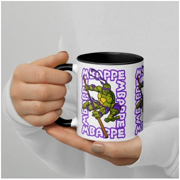 Kylian Mbappe Purple Ninja Turtle Donatello Mug wi
