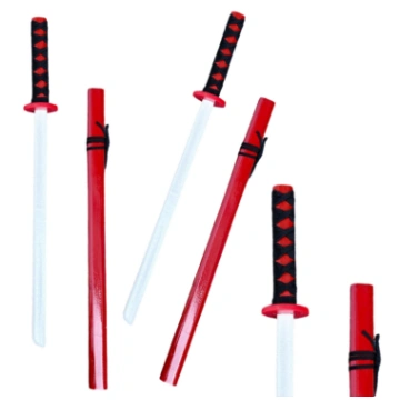 Wooden Katana Sword Play Training Prop Red 70cm 22