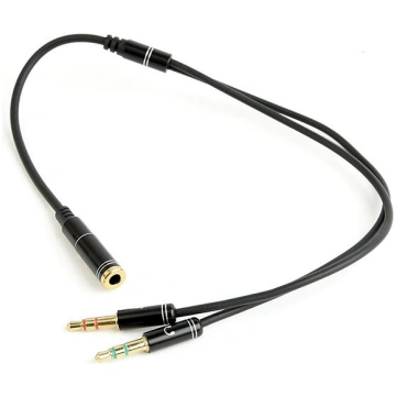 Gembird 3.5 mm 4-pin socket to 2 x 3.5 mm stereo p